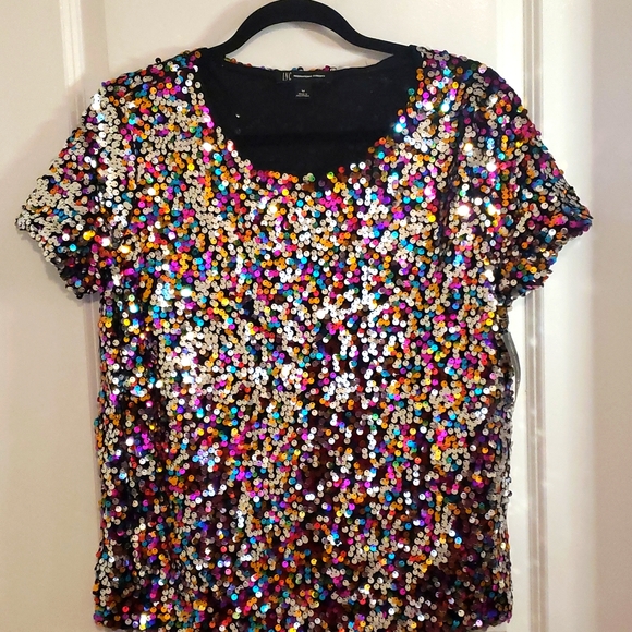 INC International Concepts Tops - INC International Concepts Multi Color Sequins Size Medium